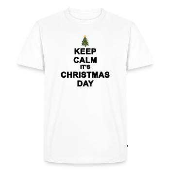 keep calm christmas - T-shirt Premium bio Homme - blanc - Devant - Nico (187cm)