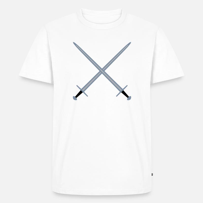 Gekreuzte Schwerter. - Männer Premium Bio T-Shirt - Weiß