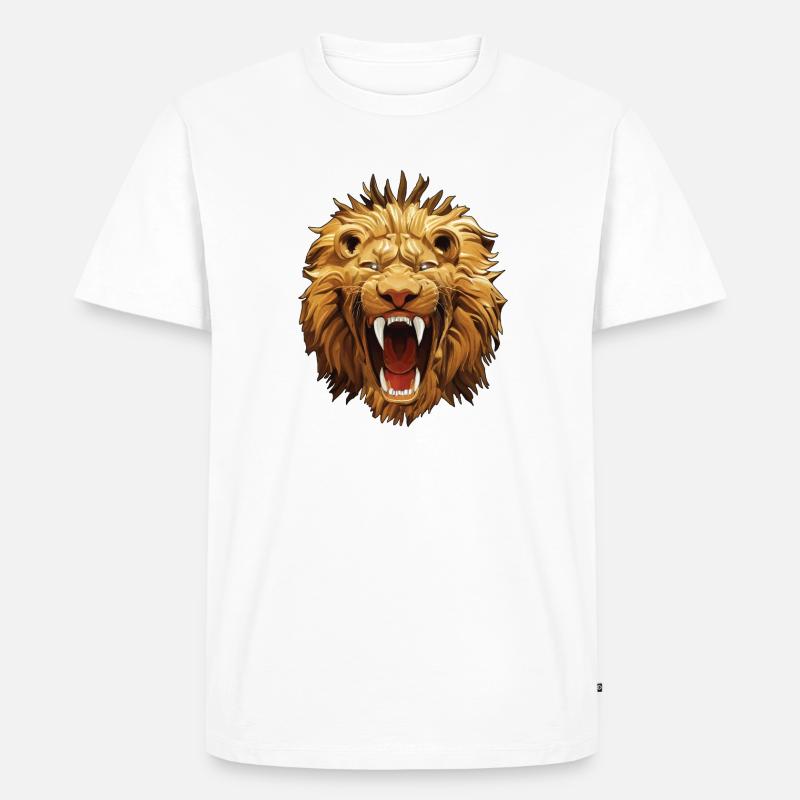 Löwe brüllt - Männer Premium Bio T-Shirt - Weiß