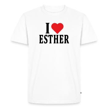 t-shirt I love Esther t-shirt gift idea - Men's Premium Organic T-Shirt - white - Front - Nico (187cm)