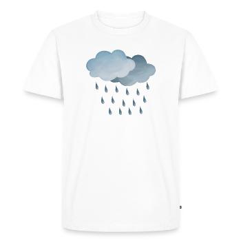 Symbole météo pluie-nuages - T-shirt Premium bio Homme - blanc - Devant - Nico (187cm)