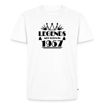 1957 - Né en 1957 - T-shirt Premium bio Homme - blanc - Devant - Nico (187cm)