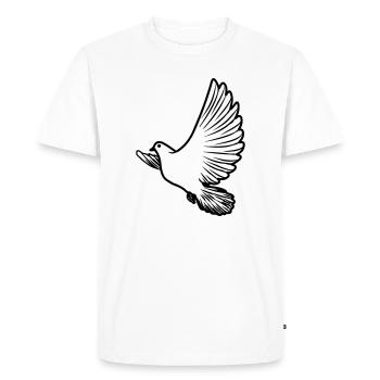 Colombe de la paix transparente - T-shirt Premium bio Homme - blanc - Devant - Nico (187cm)
