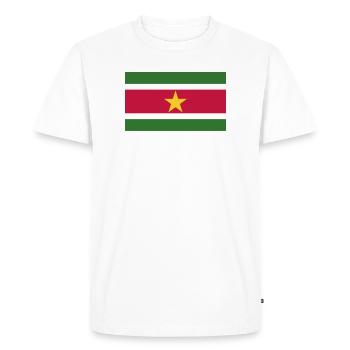 Suriname National Flag - Men's Premium Organic T-Shirt - white - Front - Nico (187cm)