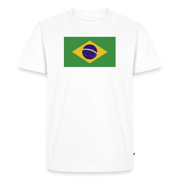Brazil National Flag - Men's Premium Organic T-Shirt - white - Front - Nico (187cm)