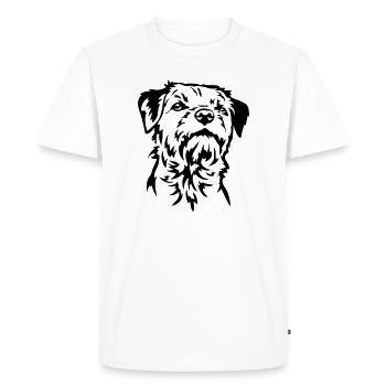 Border Terrier Head - Men's Premium Organic T-Shirt - white - Front - Nico (187cm)