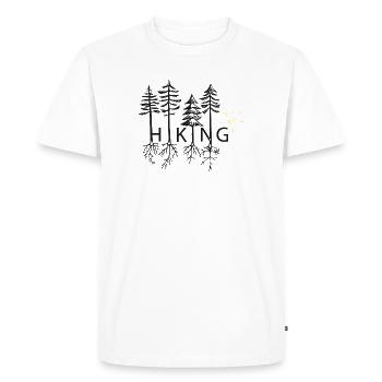 Randonnée - randonnée, forêt, arbres - amoureux de la nature! - T-shirt Premium bio Homme - blanc - Devant - Nico (187cm)