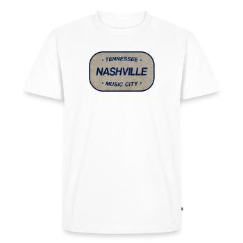 Enseigne de la Ville de la Musique du Tennessee Nashville - T-shirt Premium bio Homme - blanc - Devant - Nico (187cm)