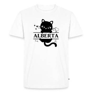 t-shirt Alberta t-shirt idée cadeau chat Katze - T-shirt Premium bio Homme - blanc - Devant - Nico (187cm)