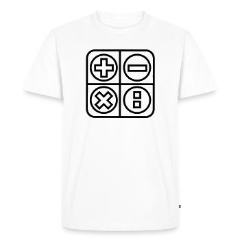 Calculate logo emblem shadow image - Men's Premium Organic T-Shirt - white - Front - Nico (187cm)