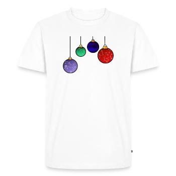 Boules de sapin de Noël - Décoration de Noël - T-shirt Premium bio Homme - blanc - Devant - Nico (187cm)