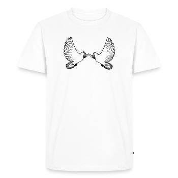 Deux pigeons transparents - T-shirt Premium bio Homme - blanc - Devant - Nico (187cm)