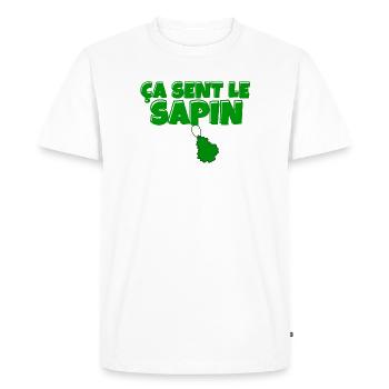 sapin, ça sent le sapin, Noël - T-shirt Premium bio Homme - blanc - Devant - Nico (187cm)