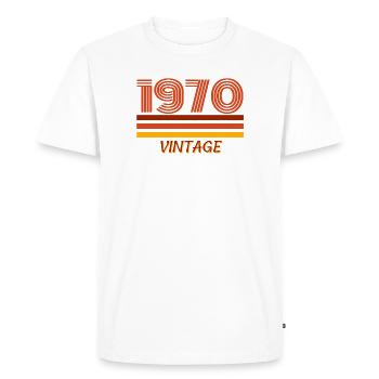 Year of birth, 1970, year 70, vintage - Men's Premium Organic T-Shirt - white - Front - Nico (187cm)