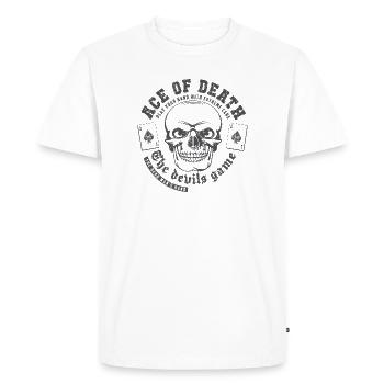 Ace of death - Men's Premium Organic T-Shirt - white - Front - Nico (187cm)