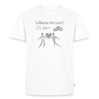 Silberne Hochzeit 25 Jahre Paar Ehepaar silber - Männer Premium Bio T-Shirt - Weiß - Vorne - Nico (187cm)