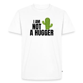 I am not a hugger, hug, cactus - Men's Premium Organic T-Shirt - white - Front - Nico (187cm)