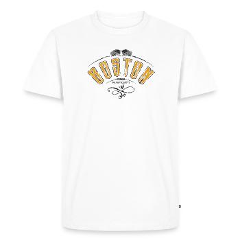 Boston grunge effect - Men's Premium Organic T-Shirt - white - Front - Nico (187cm)