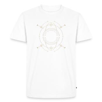 Golden Star Circle Orbit Design - Men's Premium Organic T-Shirt - white - Front - Nico (187cm)