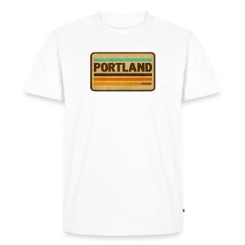Vintage Portland Oregon - T-shirt Premium bio Homme - blanc - Devant - Nico (187cm)
