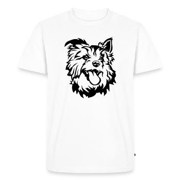 Australian Terrier Head - Men's Premium Organic T-Shirt - white - Front - Nico (187cm)