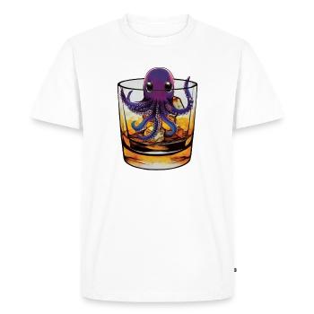 Petit calmar au whisky 🥃 - T-shirt Premium bio Homme - blanc - Devant - Nico (187cm)