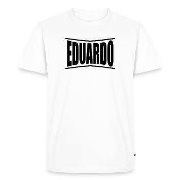 t-shirt Edoardo t-shirt idée cadeau - T-shirt Premium bio Homme - blanc - Devant - Nico (187cm)