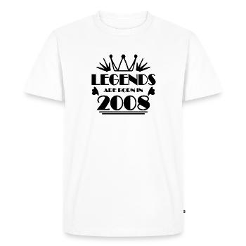 2008 - Né en 2008 - T-shirt Premium bio Homme - blanc - Devant - Nico (187cm)