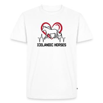 Icelandic Horses Heart Horses Love Statement Horse Fan - Men's Premium Organic T-Shirt - white - Front - Nico (187cm)