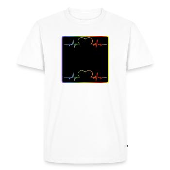 NAME TAG - DESIGN YOURSELF - RAINBOW COLORS - Men's Premium Organic T-Shirt - white - Front - Nico (187cm)