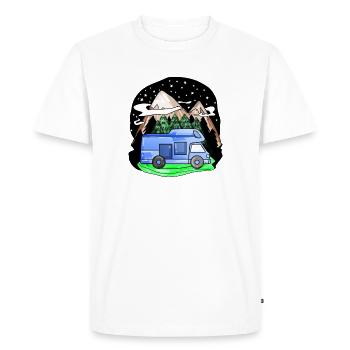 Mountain Mountains Mountain Peaks Caravans Motorhomes - Men's Premium Organic T-Shirt - white - Front - Nico (187cm)