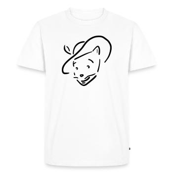 chat botté - T-shirt Premium bio Homme - blanc - Devant - Nico (187cm)