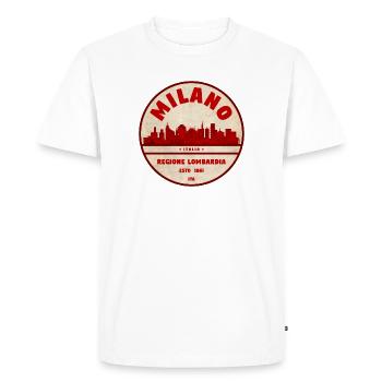 Insigne rétro de la Skyline de Milan Lombardie - T-shirt Premium bio Homme - blanc - Devant - Nico (187cm)