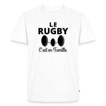 rugby, rugby sport, rugby humour - T-shirt Premium bio Homme - blanc - Devant - Nico (187cm)