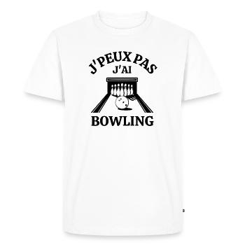 bowling, strike, fan de bowling - T-shirt Premium bio Homme - blanc - Devant - Nico (187cm)