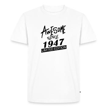 1947 - Né en 1947 - Fantastique depuis 1947 - T-shirt Premium bio Homme - blanc - Devant - Nico (187cm)