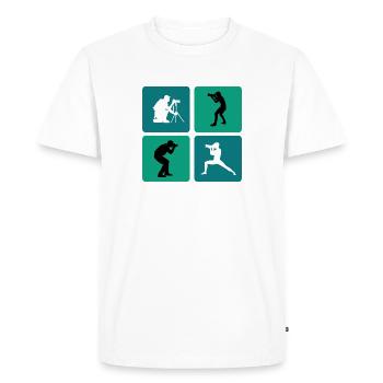 Photographer design - Men's Premium Organic T-Shirt - white - Front - Nico (187cm)
