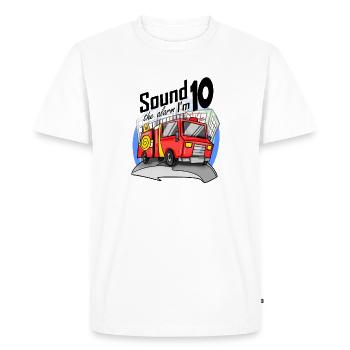 10 ans Jeune voiture de pompiers - T-shirt Premium bio Homme - blanc - Devant - Nico (187cm)