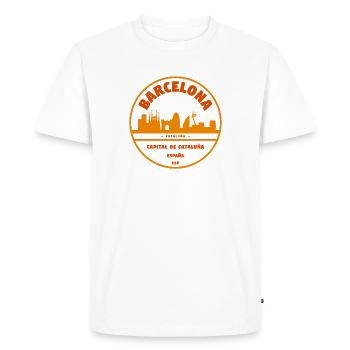 Emblème de la Skyline de Barcelone - T-shirt Premium bio Homme - blanc - Devant - Nico (187cm)