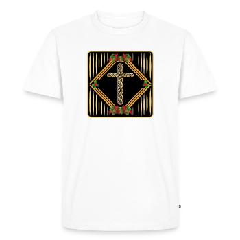 Cadeaux de Noël Religion - CHRISTIAN CROSS - T-shirt Premium bio Homme - blanc - Devant - Nico (187cm)