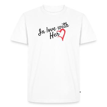 Cher look partenaire - T-shirt Premium bio Homme - blanc - Devant - Nico (187cm)