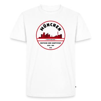 Munich Beer Capital Emblem - Men's Premium Organic T-Shirt - white - Front - Nico (187cm)