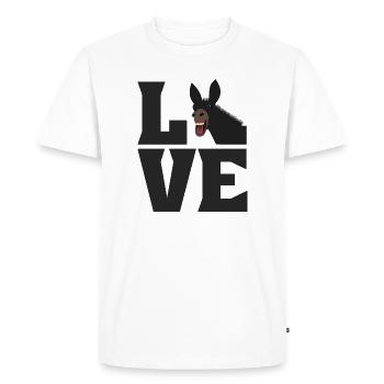 LOVE Muli Esel Liebe Maultier Pferd - Männer Premium Bio T-Shirt - Weiß - Vorne - Nico (187cm)