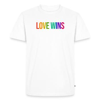 Déclaration d’égalité LGBT arc-en-ciel Fierté - T-shirt Premium bio Homme - blanc - Devant - Nico (187cm)