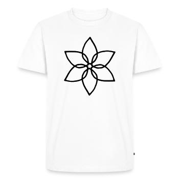 belle fleur symétrique - T-shirt Premium bio Homme - blanc - Devant - Nico (187cm)