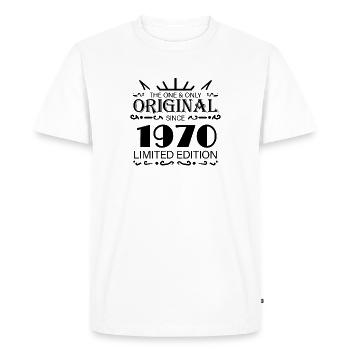 1970 - Year of construction 1970 - Born 1970 - Men's Premium Organic T-Shirt - white - Front - Nico (187cm)