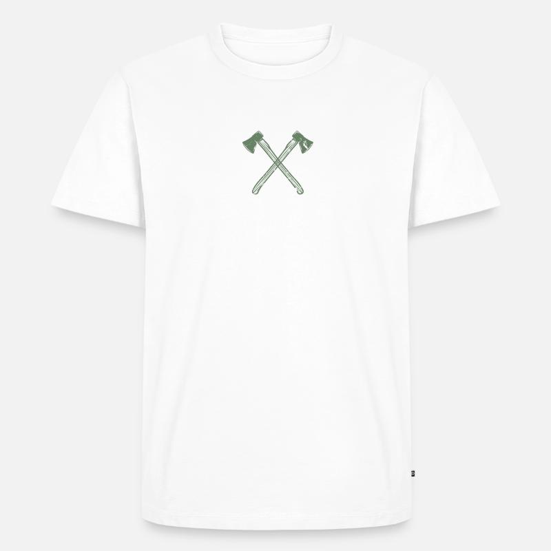 Axt gekreuzte Äxte - Männer Premium Bio T-Shirt - Weiß