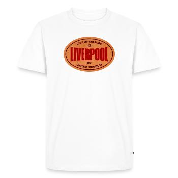 Timbre Rétro de la ville de Liverpool - T-shirt Premium bio Homme - blanc - Devant - Nico (187cm)