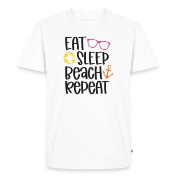 Eat Sleep Beach Repeat - Men's Premium Organic T-Shirt - white - Front - Nico (187cm)