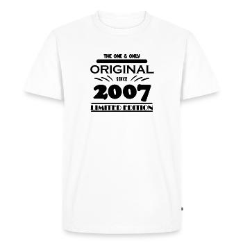 2007 - Année de construction 2007 - Millésime 2007 - T-shirt Premium bio Homme - blanc - Devant - Nico (187cm)